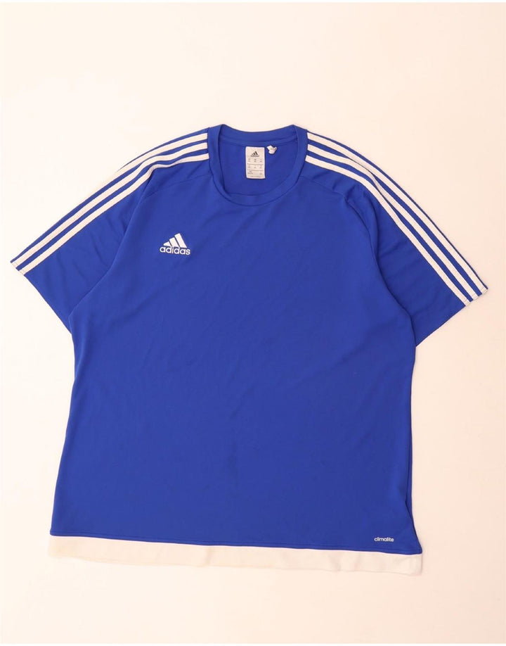 Adidas Climalite T-Shirt Top 2XL Bleu Colorblock Polyester