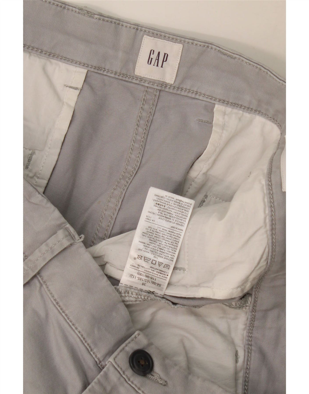 GAP Short Chino Homme W38 XL Gris Coton
