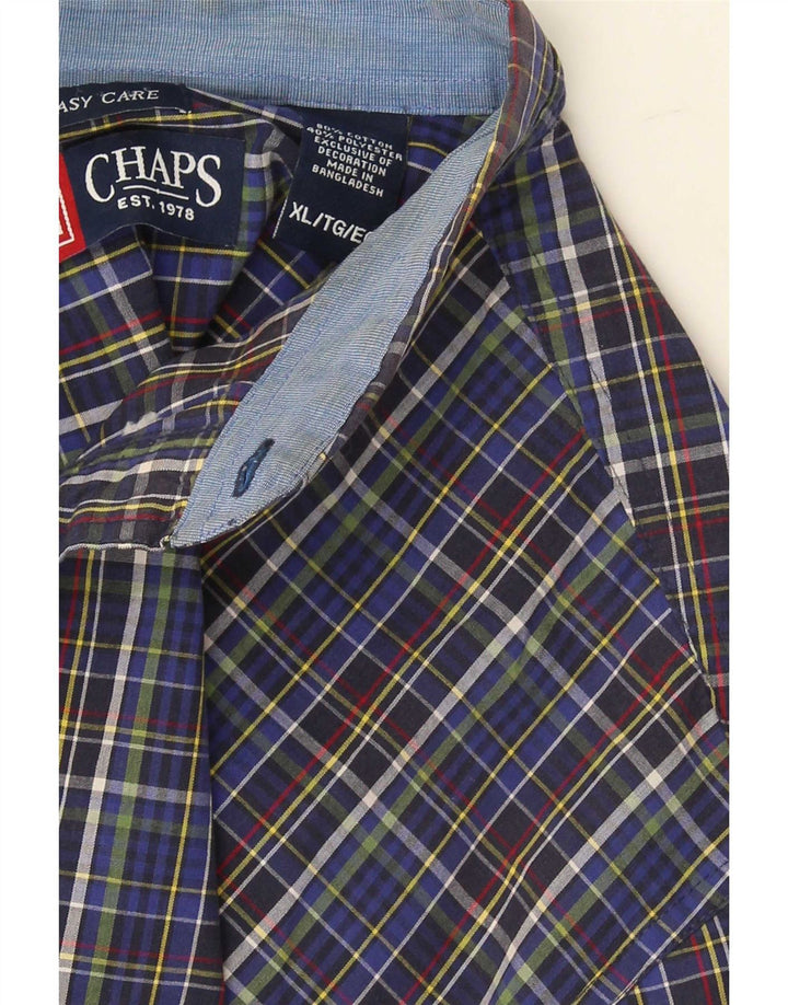 Chaps Chemise Homme Easy Care XL Bleu Carreaux Coton