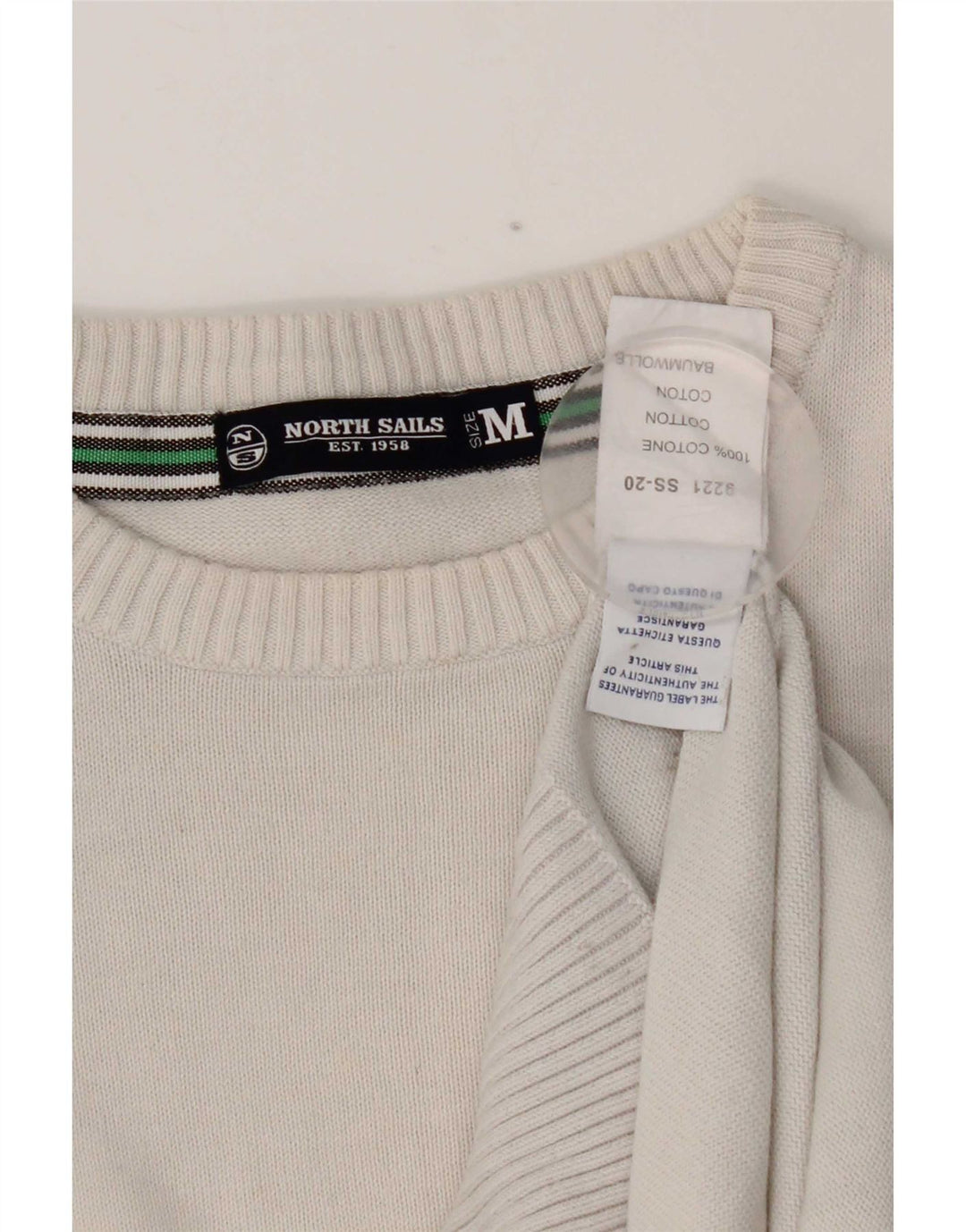North Sails Pull ras du cou pour femme UK 14 Gris moyen Coton