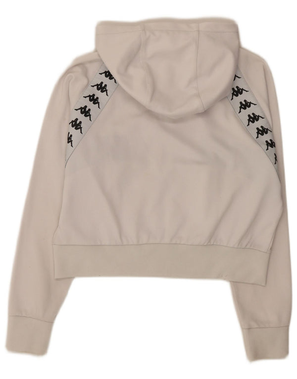 Kappa Pull à capuche zippé surdimensionné pour femme UK 10 Petit Blanc