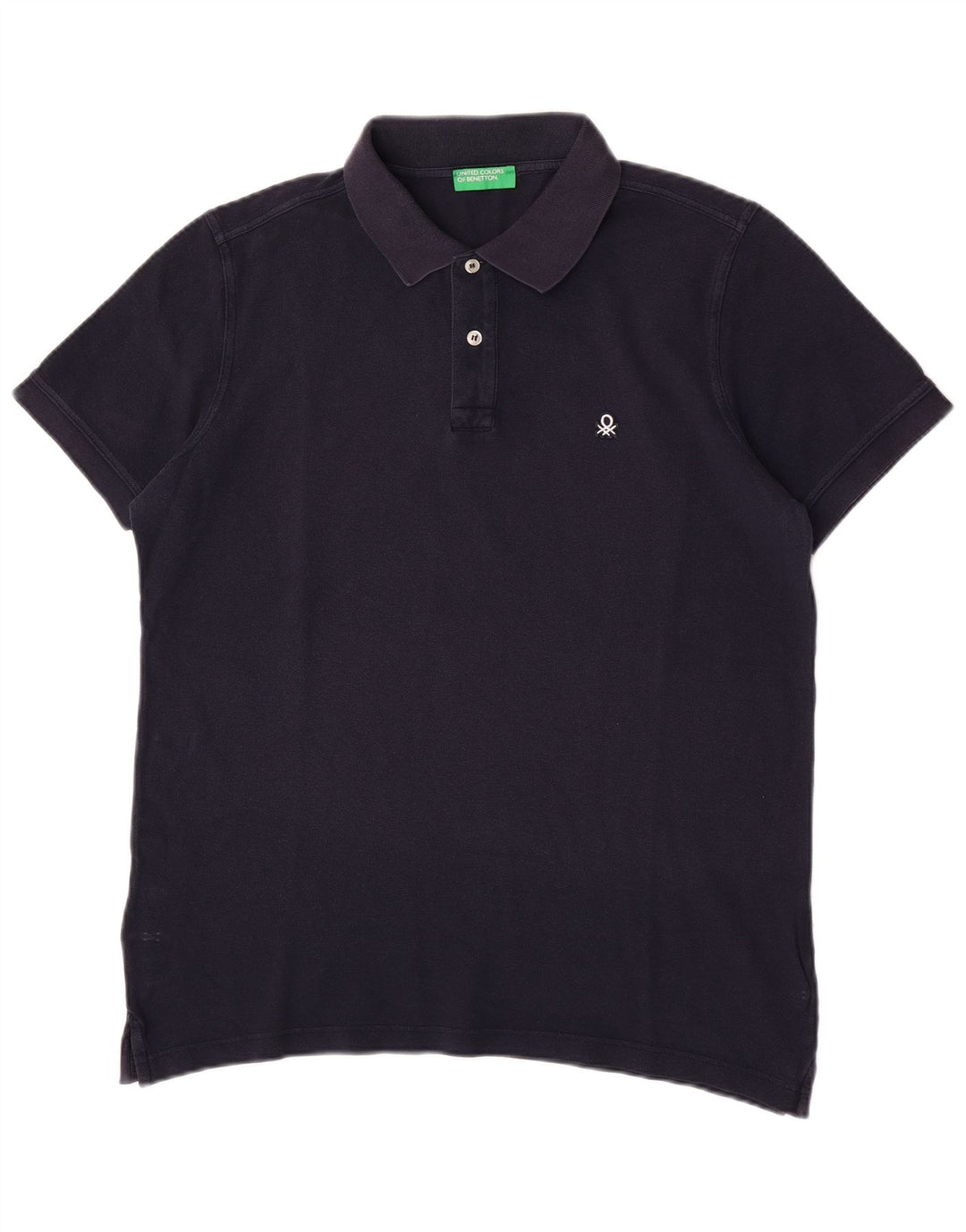 Benetton Polo Homme Bleu Marine Moyen