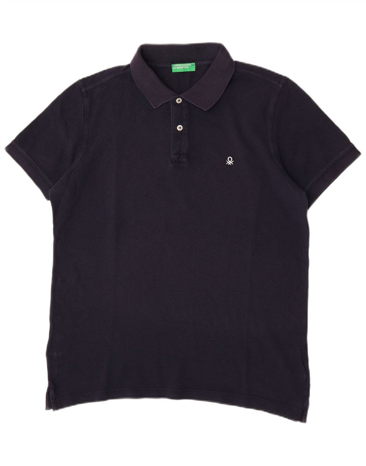 Benetton Polo Homme Bleu Marine Moyen