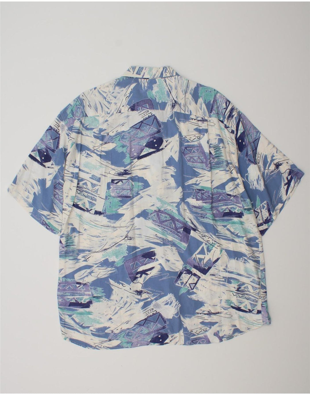MAC FASHION Chemise à Manches Courtes Homme Motif Abstrait XL Bleu Viscose