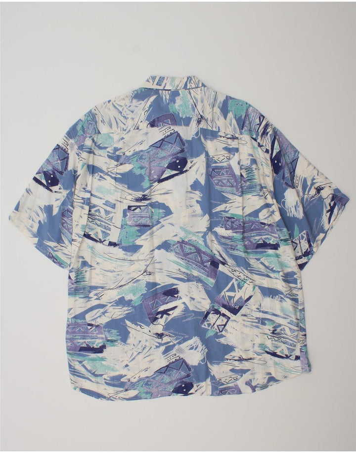 MAC FASHION Chemise à Manches Courtes Homme Motif Abstrait XL Bleu Viscose