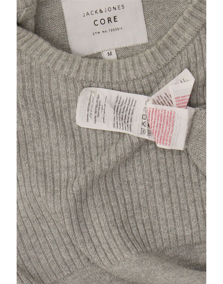 JACK & JONES Pull Col Ras du Cou Homme Gris Moyen Coton