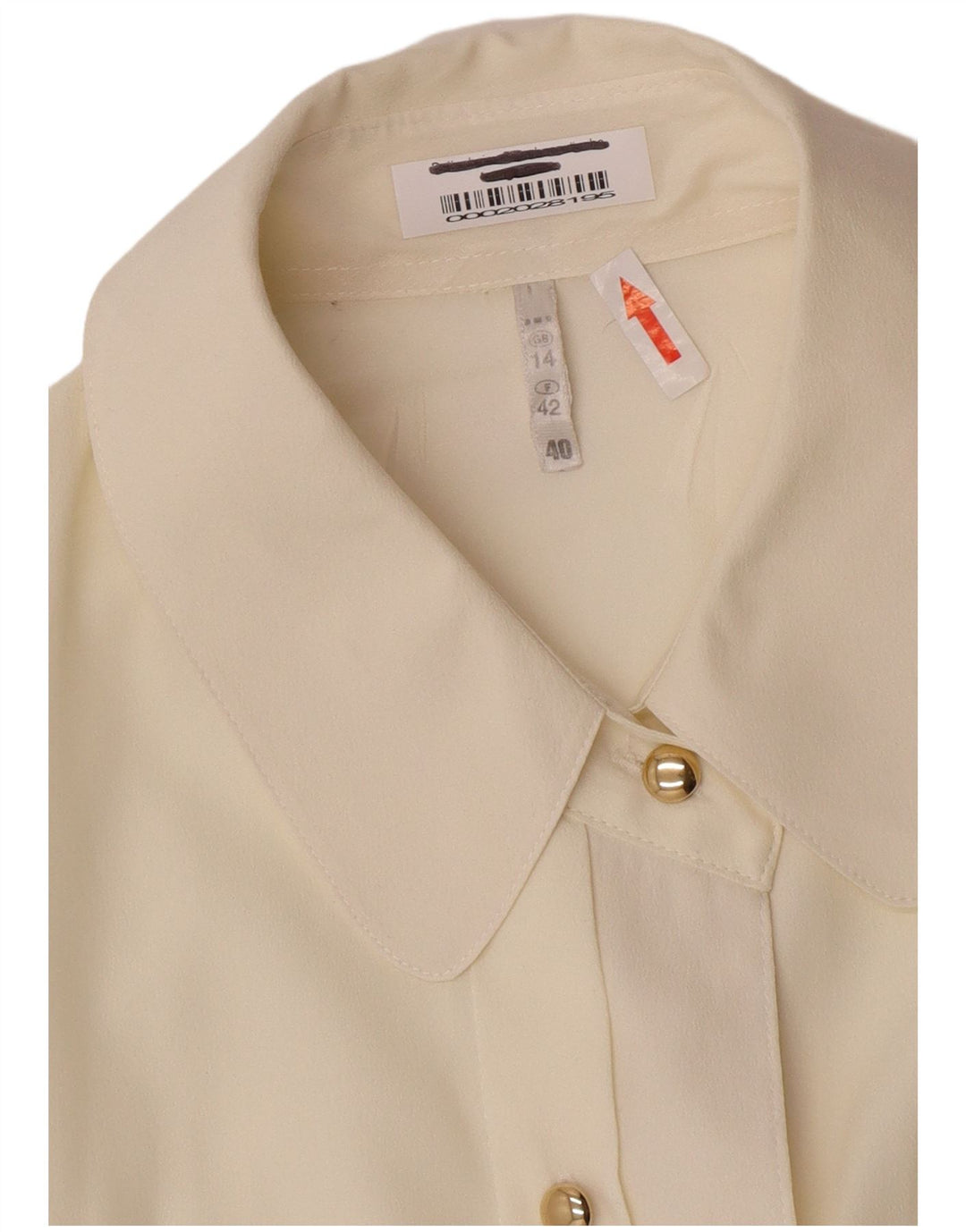 Chemisier chemise femme vintage UK 14 Medium Off White Viscose