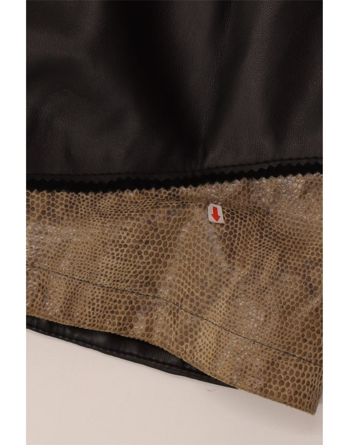 Linea Veste en cuir pour femme EU 46/48 2XL Cuir colour block noir