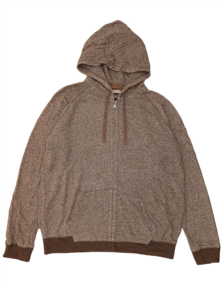 Gap Pull à capuche zippé pour homme XL Marron moucheté