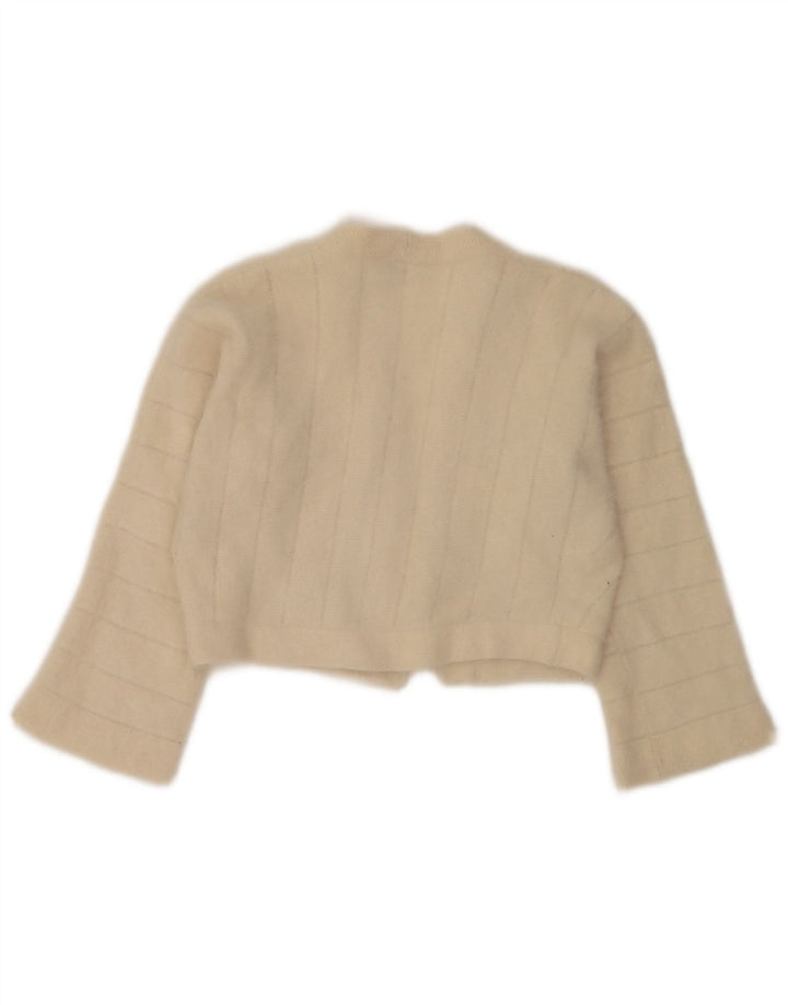 Luisa Spagnoli Pull boléro ouvert pour femme UK 14 Beige moyen