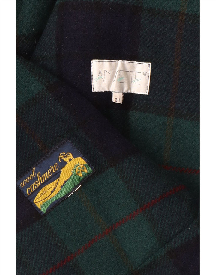 vintage Femme Pardessus UK 20 2XL Laine Bleu Marine