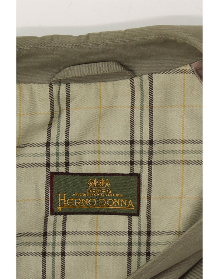 HERNO Womens Overcoat EU 40 Medium Khaki Polyester Vintage Herno and Second-Hand Herno from Messina Hembry 