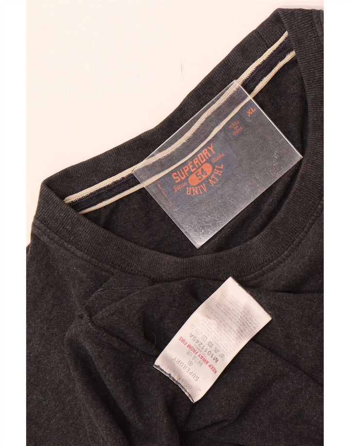 Superdry T-Shirt Graphique Top XL Gris Coton Homme