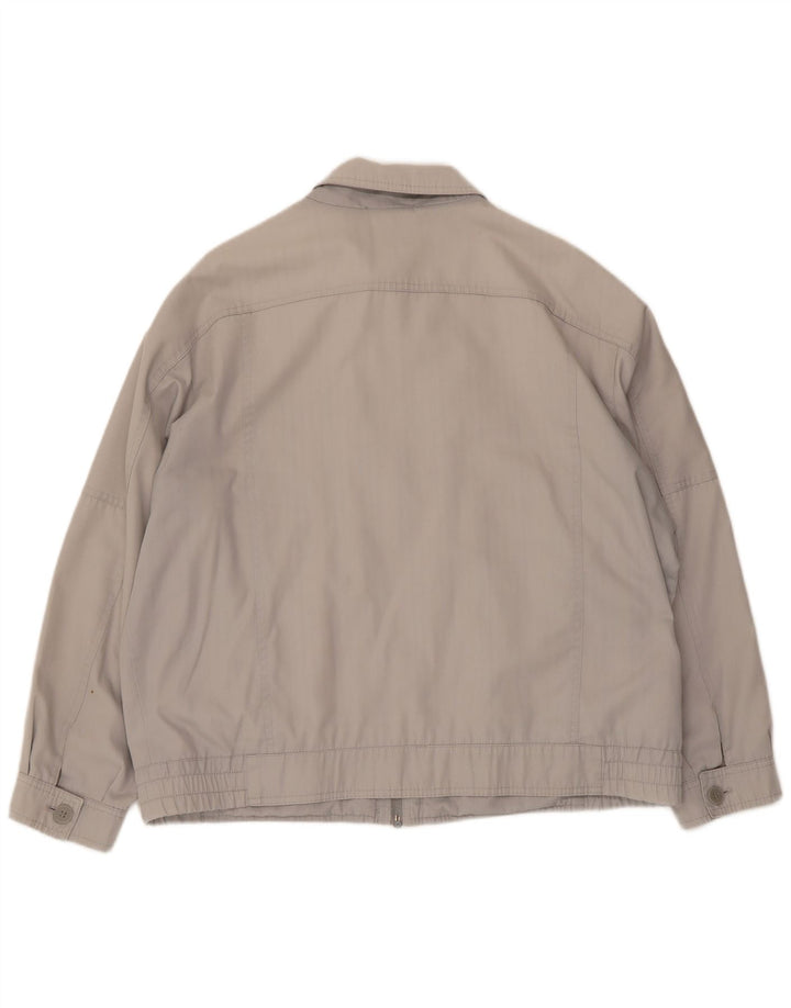 vintage Mens Bomber Jacket UK 40 Grand Gris Polyester