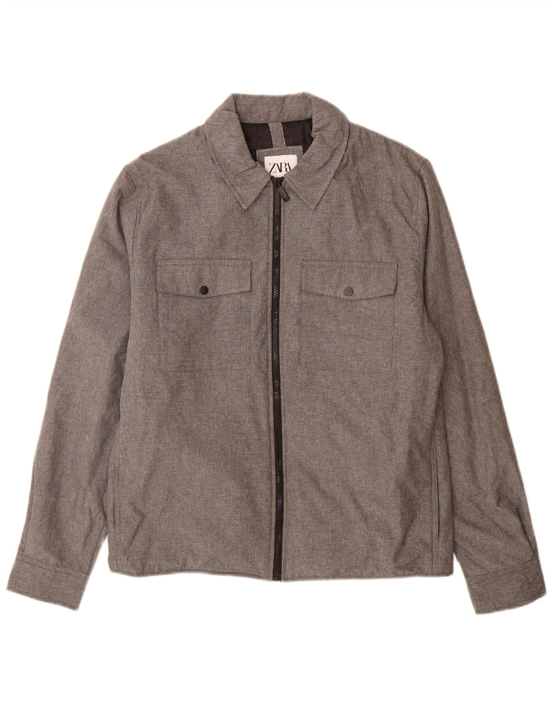 Zara Veste utilitaire pour homme UK 40 Large Gris Polyester