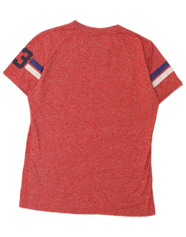 Superdry Homme T-Shirt Graphique Haut Large Rouge Moucheté Coton
