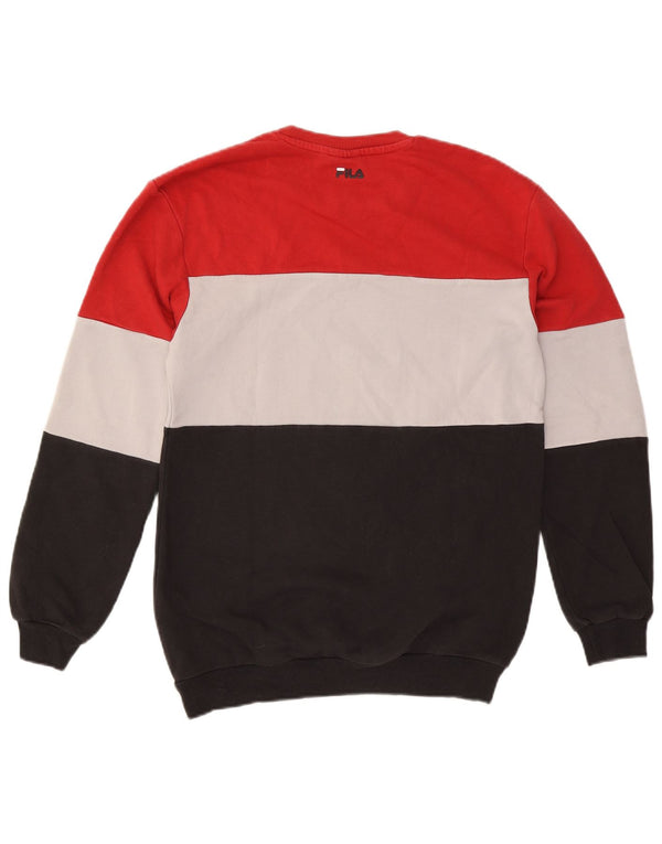 Fila Homme Graphic Sweatshirt Jumper XS Multicolore Colourblock Coton