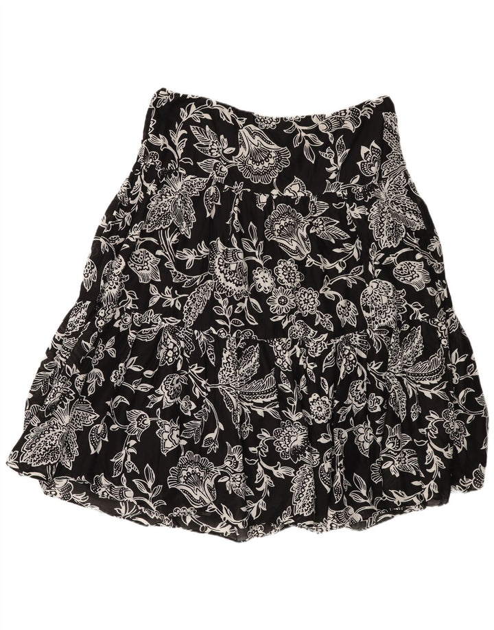 RALPH LAUREN Jupe à volants pour femme Large W34 Coton floral noir