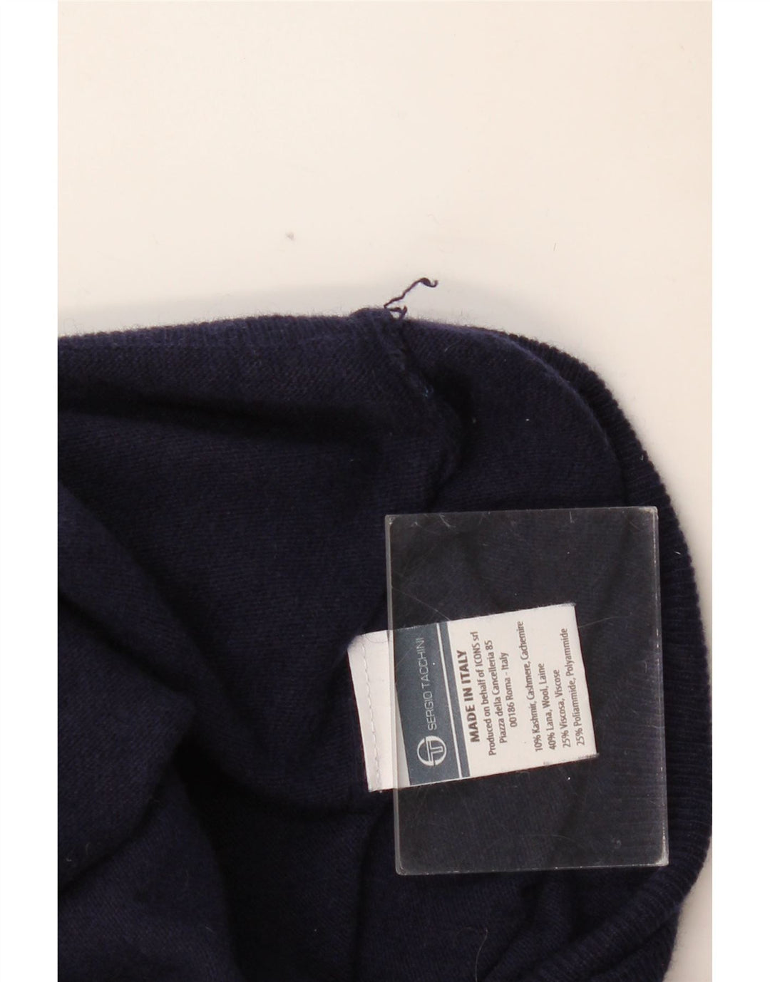 SERGIO TACCHINI Pull Col Roulé Homme Grande Laine Bleu Marine