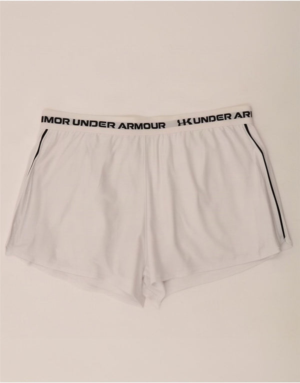Under Armour Short de sport graphique pour femme UK 20 2XL Blanc Polyester