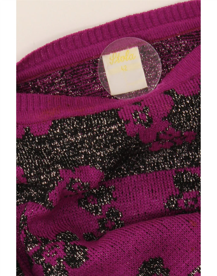 VINTAGE Womens Oversized Boat Neck Jumper Sweater IT 42 Medium Purple Vintage Vintage and Second-Hand Vintage from Messina Hembry 