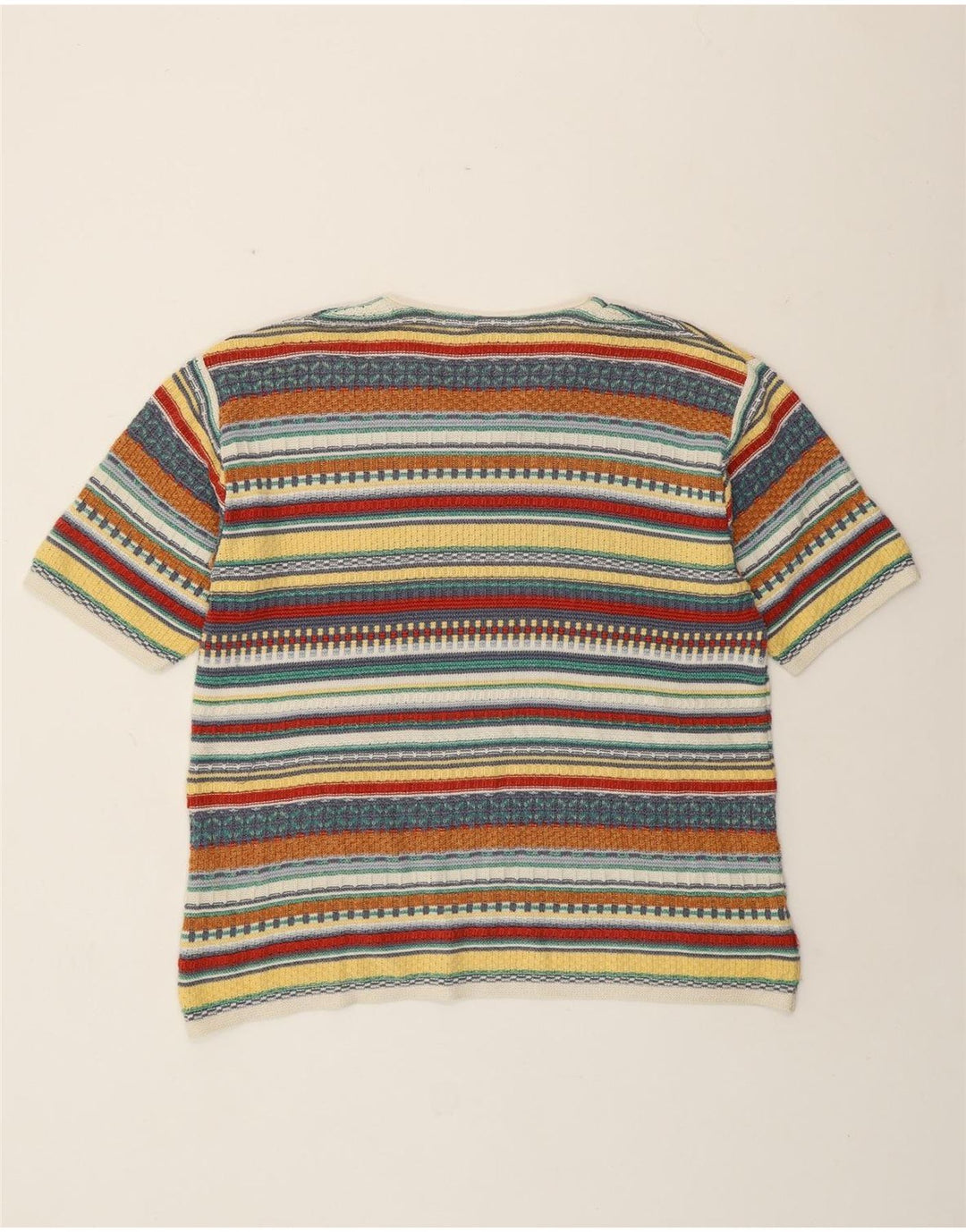 Camelot Pull col V pour Femme UK 18 XL Multicolore Géométrique Rétro