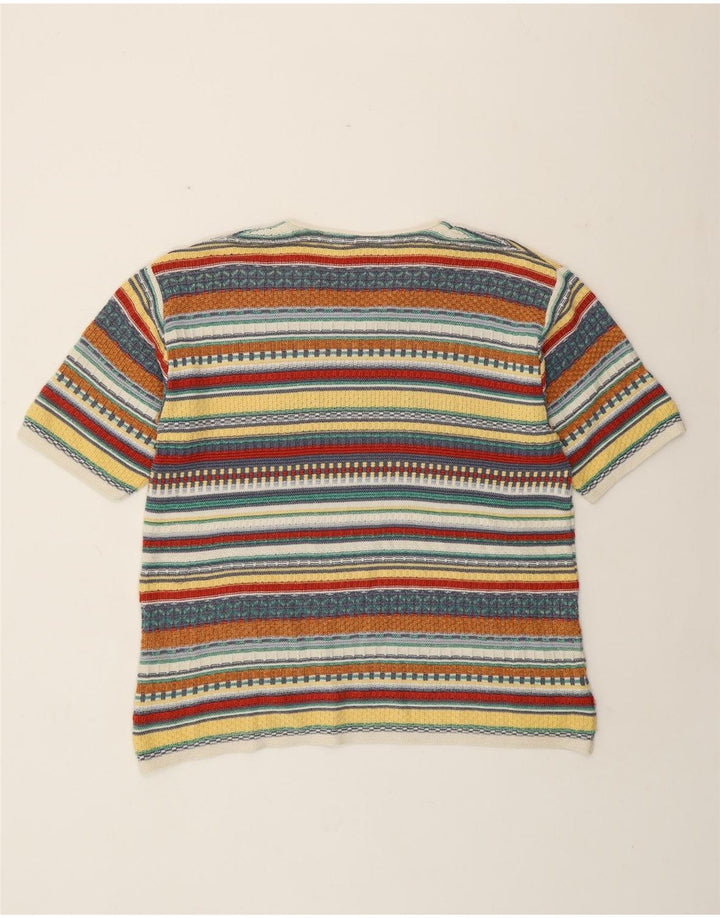 Camelot Pull col V pour Femme UK 18 XL Multicolore Géométrique Rétro