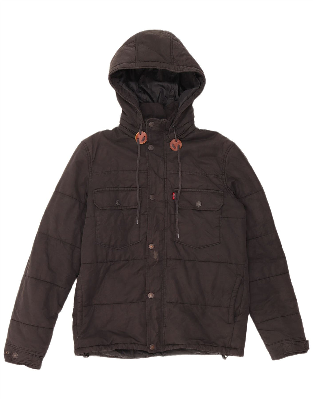 Levi's Veste matelassée à capuche pour hommes UK 38 Coton noir moyen