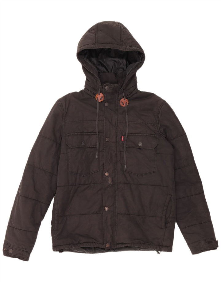 Levi's Veste matelassée à capuche pour hommes UK 38 Coton noir moyen