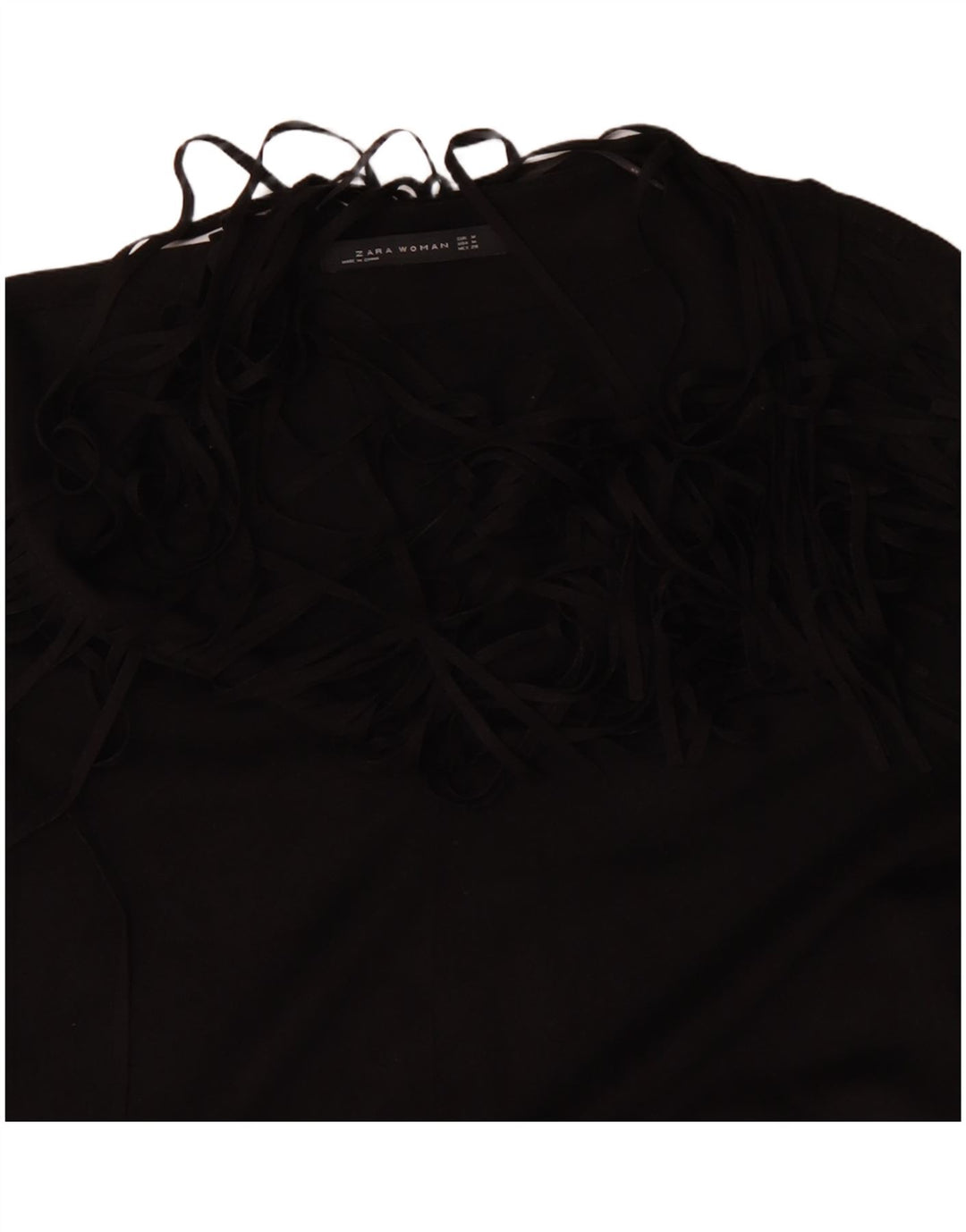 Robe tunique à manches longues pour femme ZARA UK 14 Polyester noir moyen