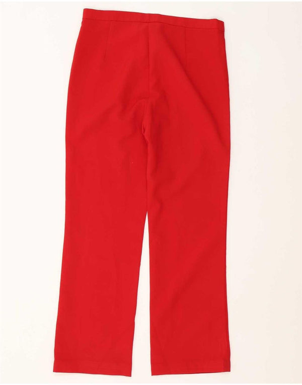Zara Pantalon décontracté droit pour femme EU 40 Medium W30 L27 Rouge