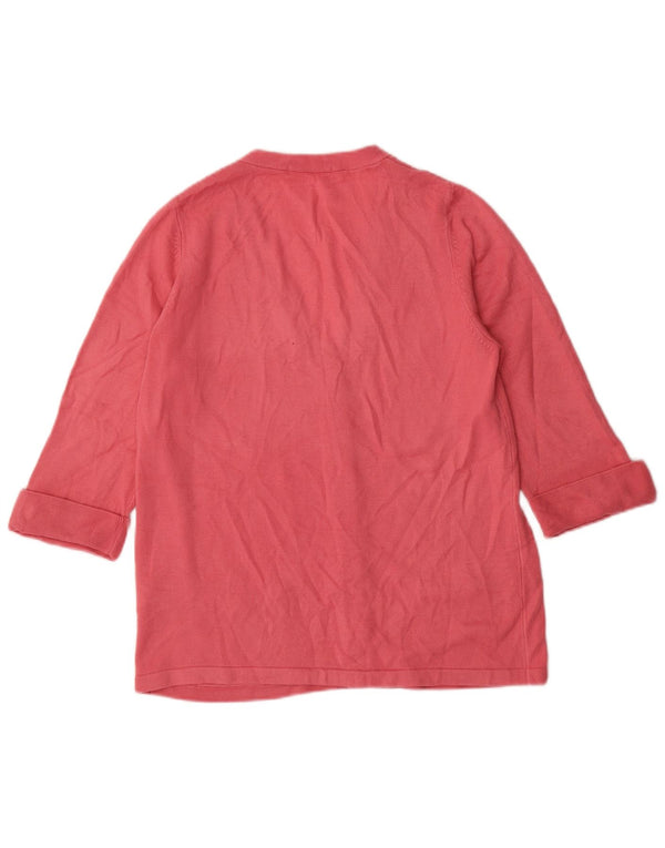 Marks & Spencer Pull cardigan à manches 3/4 pour femme UK 16 Grand acrylique rose