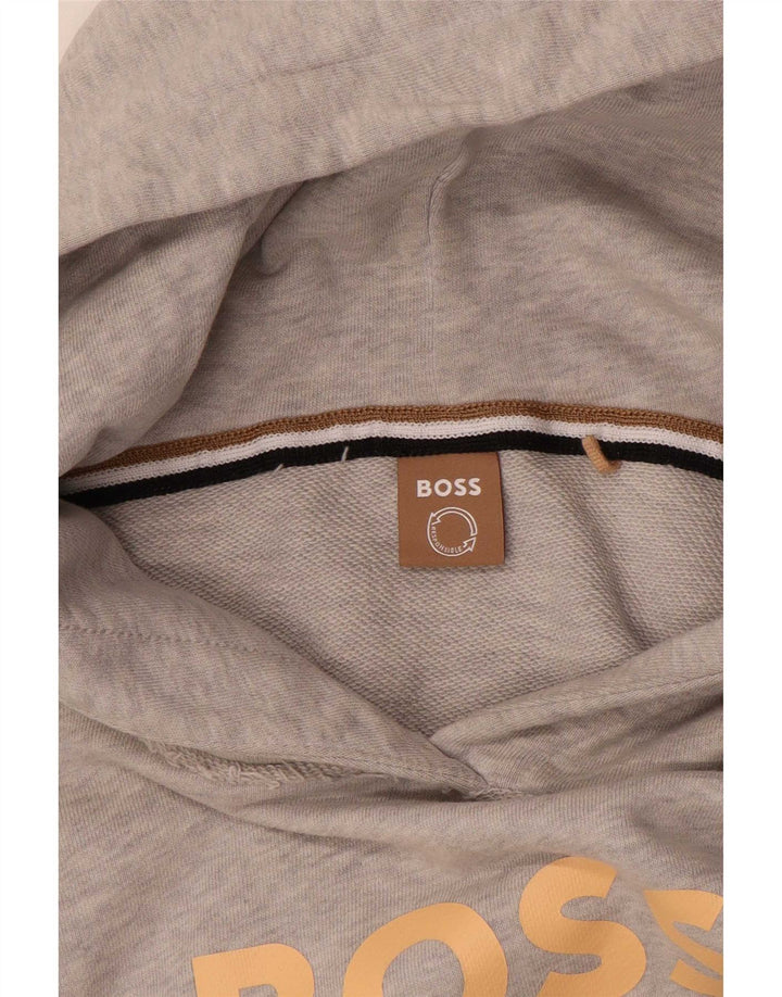 Hugo Boss Pull à capuche surdimensionné graphique pour femme UK 14 Gris moyen