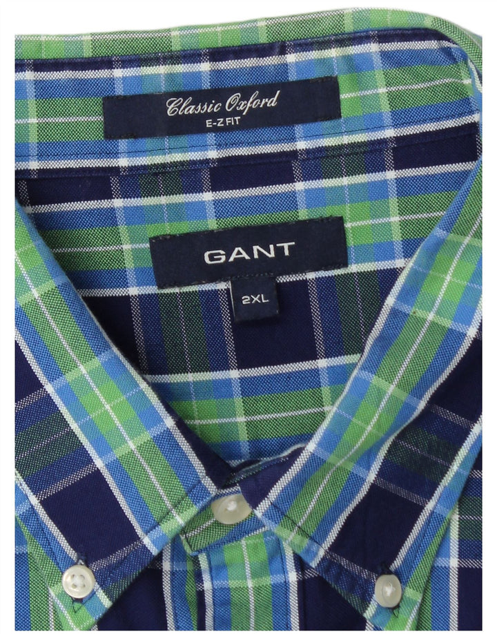 GANT Hommes E-Z Fit Chemise Coupe Classique 2XL Bleu Marine à Carreaux Coton