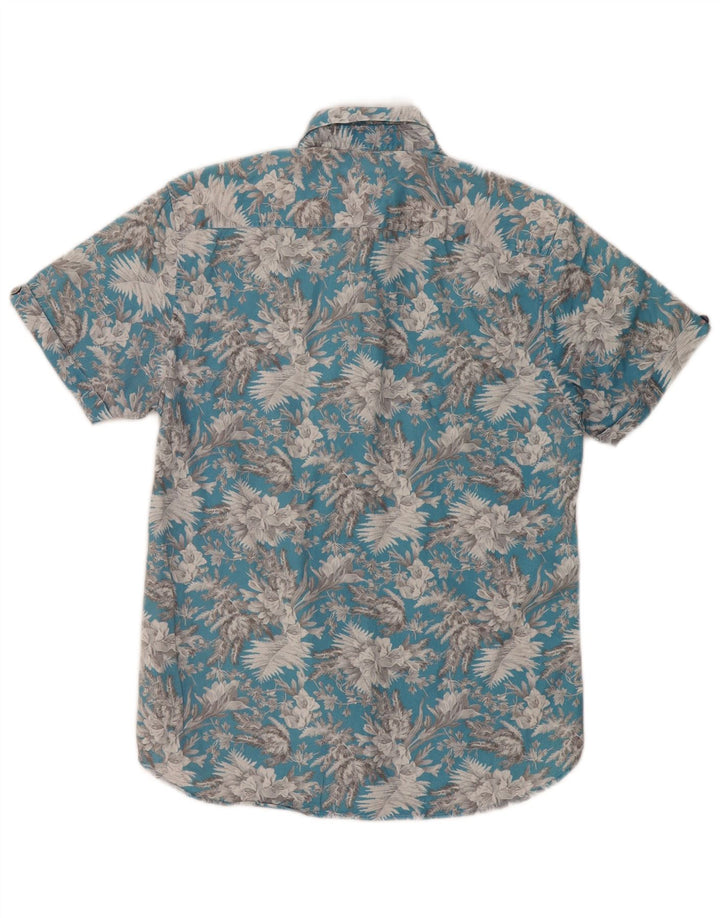 Ted Baker Chemise à manches courtes pour homme Taille 3 Bleu moyen Coton floral
