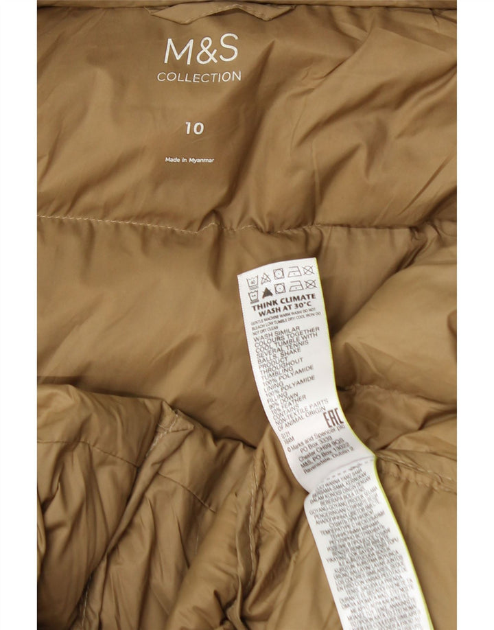 Marks & Spencer Manteau rembourré surdimensionné à capuche pour femme UK 10 Small Beige
