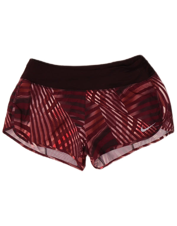 Nike Short de sport Dri Fit pour femme UK 14 Polyester à carreaux bordeaux moyen