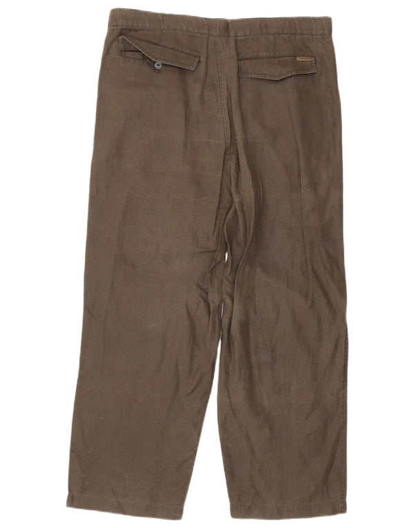 Calvin Klein Pantalon chino kaki à jambe large pour homme W33 L27 Kaki Lin