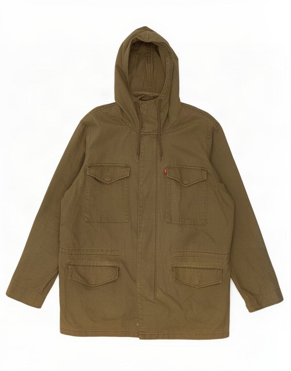 Levi's Veste utilitaire à capuche pour homme UK 42 XL Kaki Coton