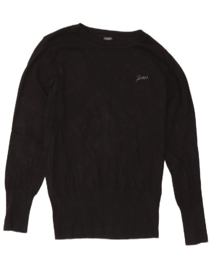 Guess Pull ras du cou pour femme UK 12 Medium Noir Viscose