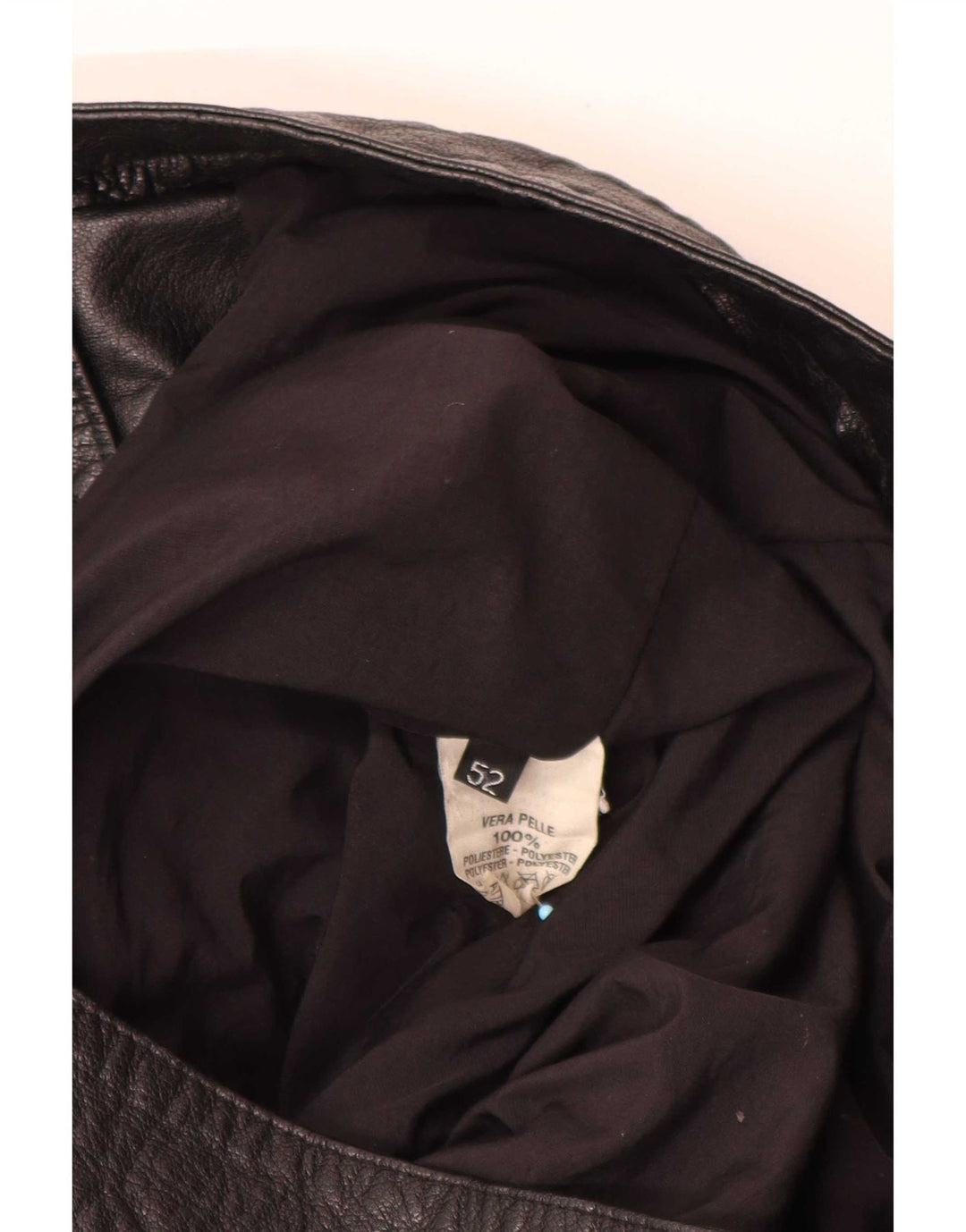 veste de motard en cuir vintage pour hommes IT 52 Grand Noir