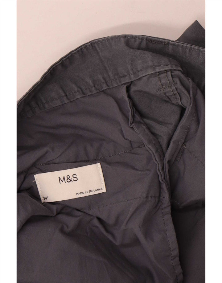 Marks & Spencer Short cargo pour homme W34 en coton gris moyen