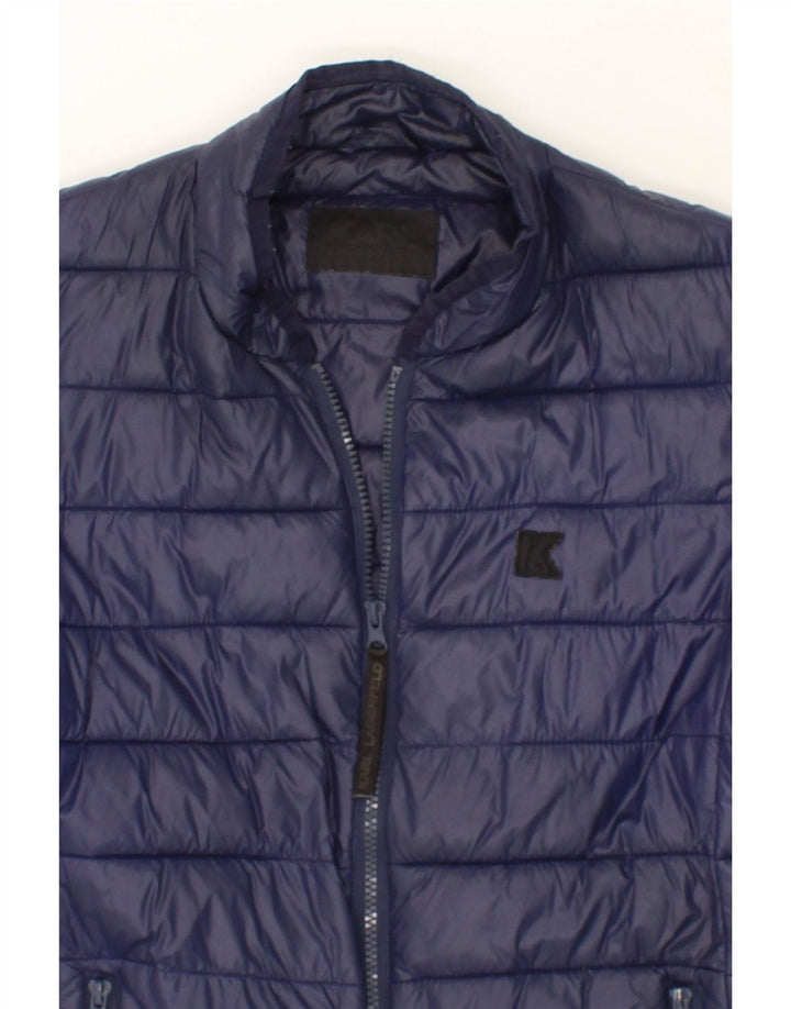 KARL LAGERFELD Womens Padded Jacket UK 10 Small Navy Blue Nylon Vintage Karl Lagerfeld and Second-Hand Karl Lagerfeld from Messina Hembry 