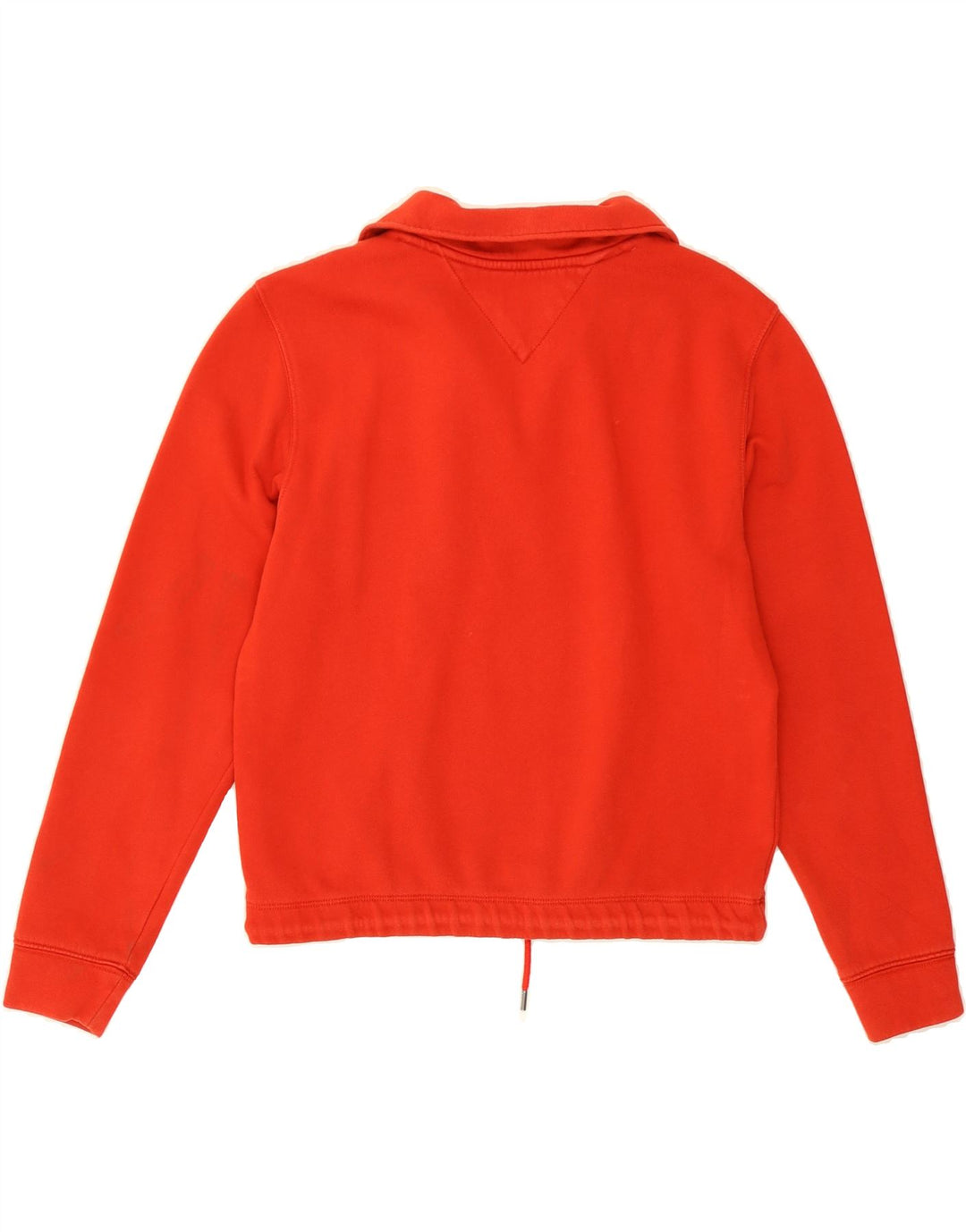 TOMMY HILFIGER Womens Oversized Crop Sweatshirt Jumper UK 10 Small Red Vintage Tommy Hilfiger and Second-Hand Tommy Hilfiger from Messina Hembry 