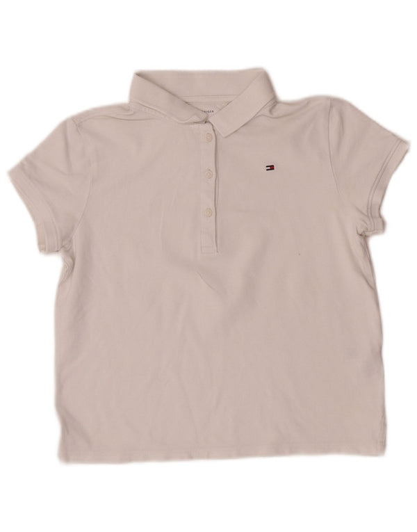 Tommy Hilfiger Polo court fille 15-16 ans XL Blanc Coton