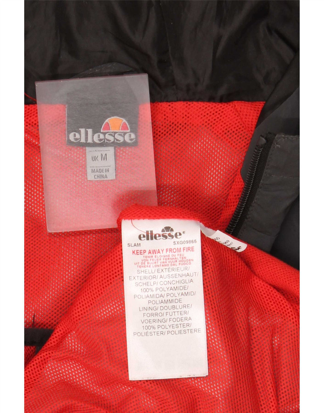 Ellesse Veste de pluie à capuche pour homme UK 38 Gris moyen Polyamide