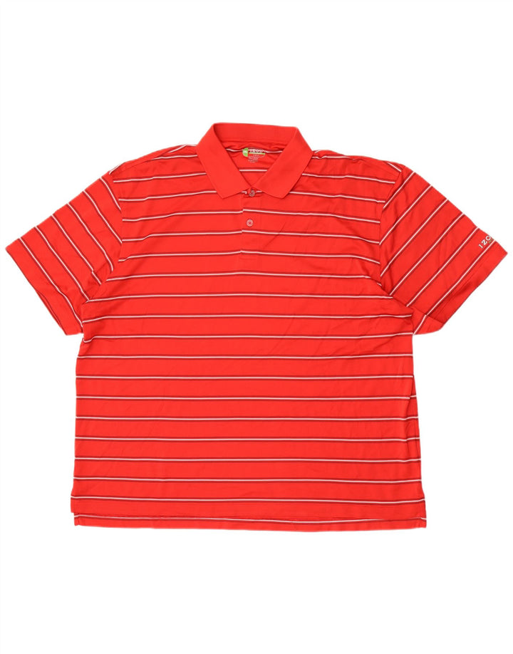 Polo de golf Izod pour homme 2XL en polyester rayé rouge
