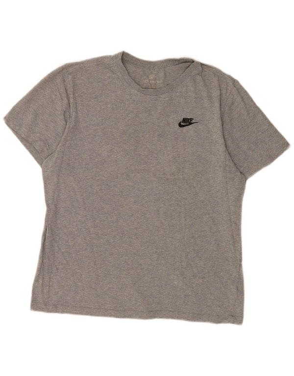 Nike T-Shirt Homme Gris Moyen Moucheté Coton