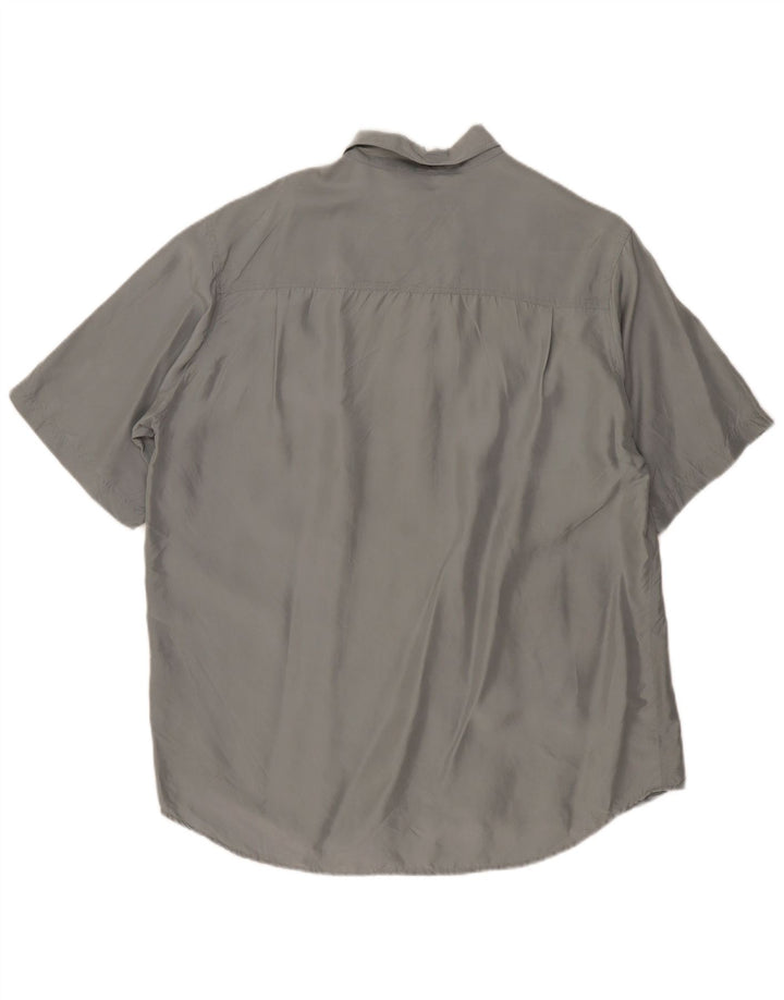 Nouveau Chemise manches courtes homme rapide taille 41/42 grande soie grise