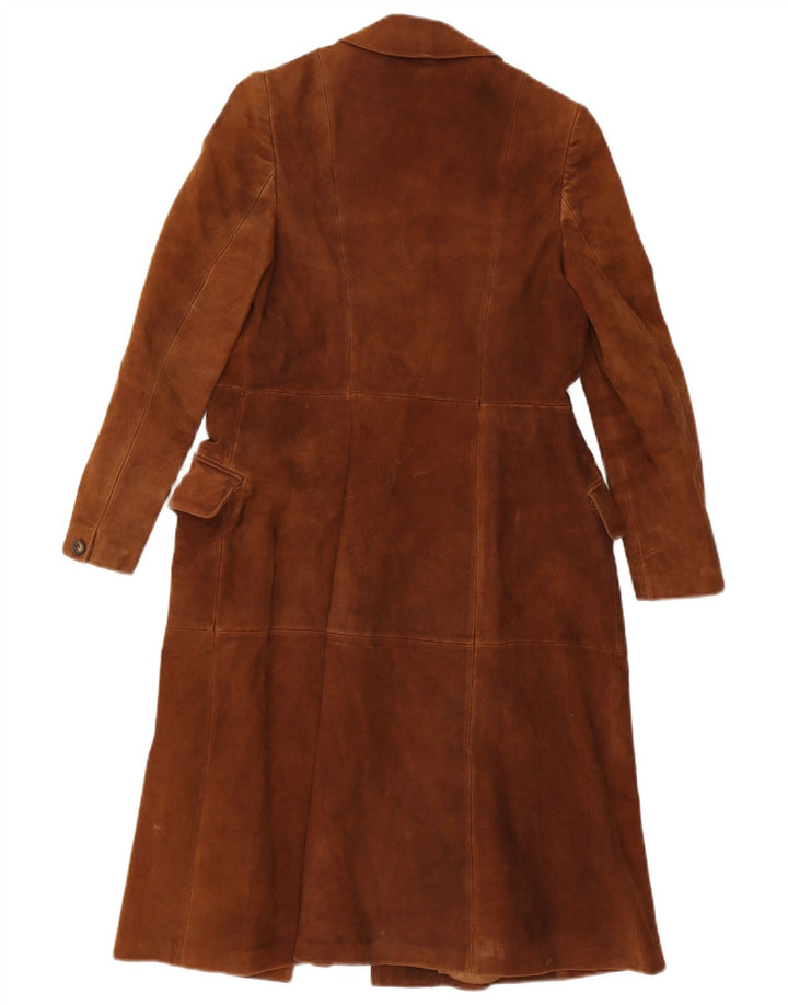 vintage Femme Suède Pardessus IT 44 Brun Moyen